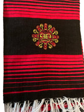 Red and Black Serape bed roll Embroidered with leather straps for Harley Davidson